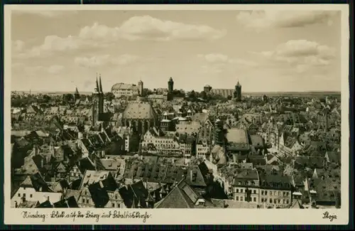 AK Nürnberg - Blick auf Altstadt und Kaiserburg Türme Dächer - 1936 Stempel gel.