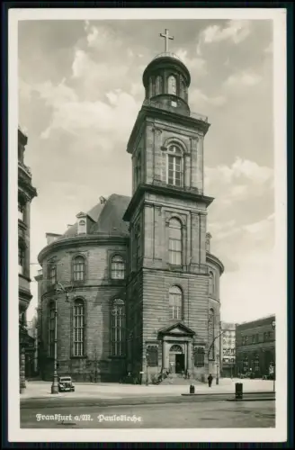 Foto AK Frankfurt am Main - Blick auf die Paulskirche - 1938 Stempel Briefmarke