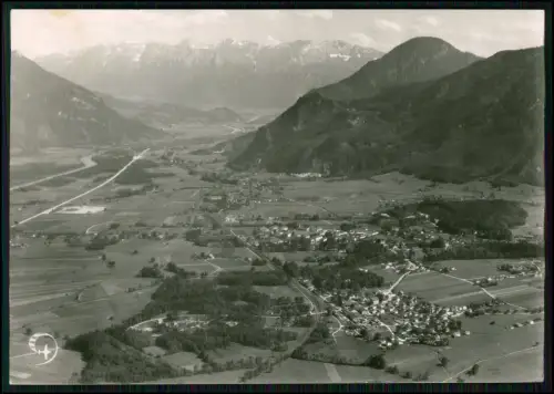 Foto AK Flugdienst H. Bertram - Brannenburg am Inn - Luftbild mit Kaisergebirge