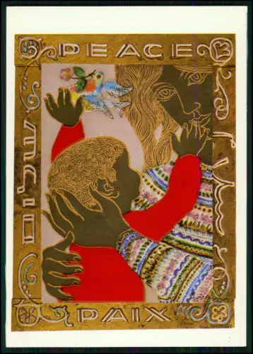 2x AK Israel Keramikreliefs von Irene und Azriel Awret aus Safed Friedensmotive