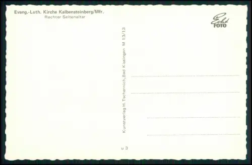 2x AK - Absberg - Weißenburg-Gunzenhausen - Seitenaltar Kirche Kalbensteinberg