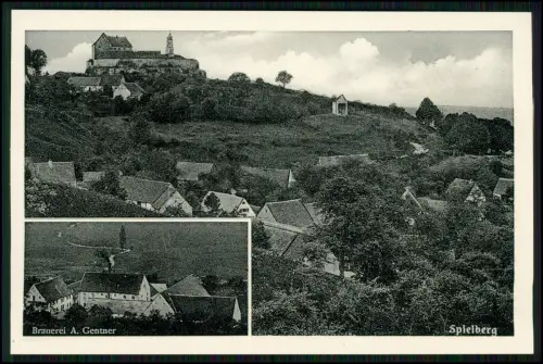 AK - Spielberg Gnotzheim Burg Kirche Dorfpanorama - und Brauerei A. Gentner 1936