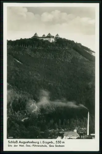 Foto AK - Schloss Augustusburg im Erzgebirge, Burganlage - Schule Gau Sachen ...