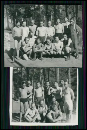 8x Foto - Soldaten junge Männer Sport Baden Ausflug Wald Kameradschaft im Freien