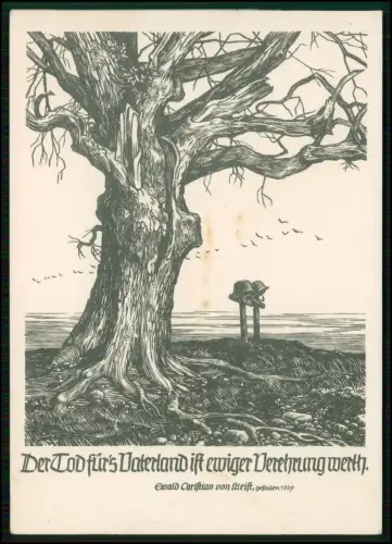AK - Soldatengrab - Linolschnitt von Georg Sluyterman v. Langeweyde - Der Tod ..