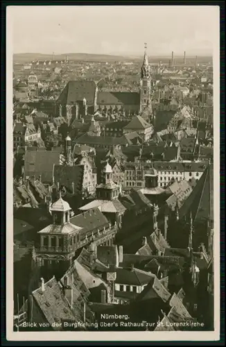 Foto AK - Nürnberg - Blick von Burgfreiung über die Stadt 1938 Feldpost gelaufen