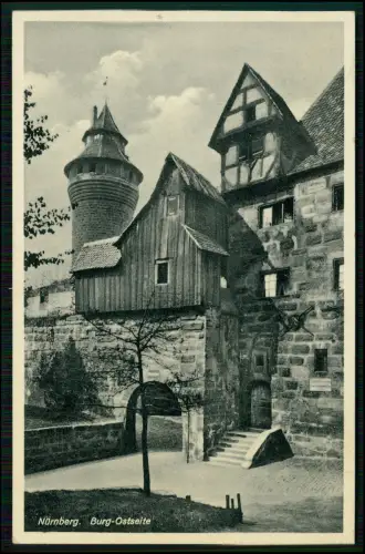 AK - Nürnberg - Ostseite der Burg - 1937 Feldpost gelaufen Stempel Stadt der ...