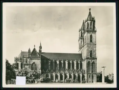 Foto AK 12x9cm - Magdeburg Ehrenmal am Dom - 1936 gelaufen Stempel Kauft Wohl...