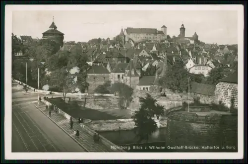 Foto AK - Nürnberg Blick Wilhelm Gustloff-Brücke - 1942 gelaufen Stempel Mit ...