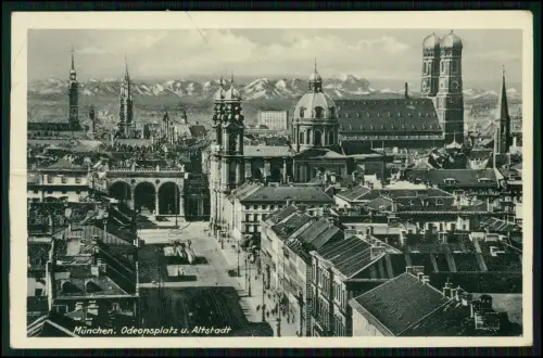 AK München Bewegung  Blick Odeonsplatz - 1938 Stempel Internationale Rennwochen