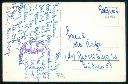 AK  Rio Janeiro -  Stempel - Kriegsschiff-Baulehrabteilung Hamburg 1942 - U-Boot