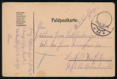 8x Feldpostkarte 1. WK - Deutsch Ungarisch 1917 nach Sankt Valentin Haide Tirol