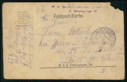 8x Feldpostkarte 1. WK - Deutsch Ungarisch 1917 nach Sankt Valentin Haide Tirol