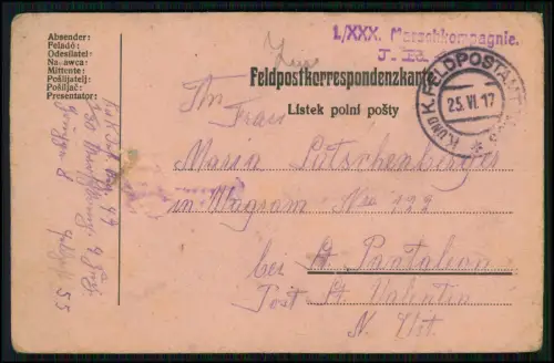 8x Feldpostkarte 1. WK - Deutsch Ungarisch 1917 nach Sankt Valentin Haide Tirol