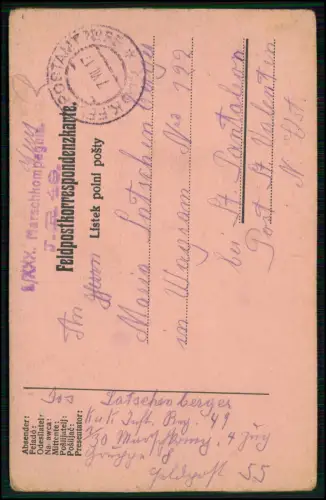 8x Feldpostkarte 1. WK - Deutsch Ungarisch 1917 nach Sankt Valentin Haide Tirol