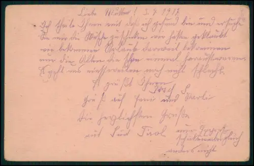 8x Feldpostkarte 1. WK - Deutsch Ungarisch 1917 nach Sankt Valentin Haide Tirol