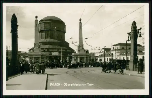 Echt Foto AK - Posen  Poznan - Partie am Oberschlesischen Turm - 1940 gelaufen