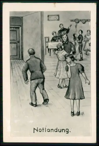 AK Feldpostkarte von 1941 aus Wischau Böhmen Mähren - mit humorvoller Zeichnung