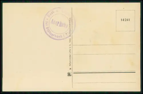 AK - Auerhahn auf Ast - vor Gasthaus im Thüringer Wald - mit humorvollem Reim