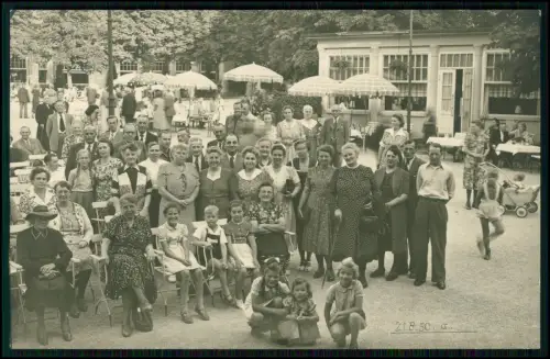 3x Foto AK - Bad Pyrmont 1950 - Heiteres Beisammensein im Kurpark - Gruppenfoto