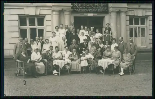 3x Foto AK - Norderney Gesellschaft vor Nordsee-Heim Ferienheim Handel Industrie