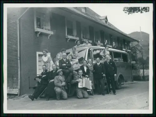 4x Foto - Omnibus Reisebus Schwarzwald Aufschrift Express - Reisegruppe 1936