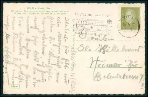 7x AK - Rheinromantik Bingen, Mäuseturm Stolzenfels Mittelrhein - auch Köln 1935