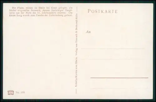7x AK - Rheinromantik Bingen, Mäuseturm Stolzenfels Mittelrhein - auch Köln 1935