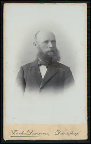 CDV Foto - Porträt bärtiger Mann - Theodor Dimmers, Bismarckstraße 57 Düsseldorf