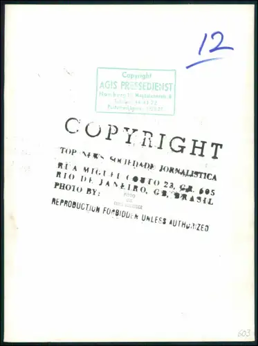 Foto 24x18cm  Königin im Prunkkleid Karnevalsfeier Rio de Janeiro Brasilien 1957