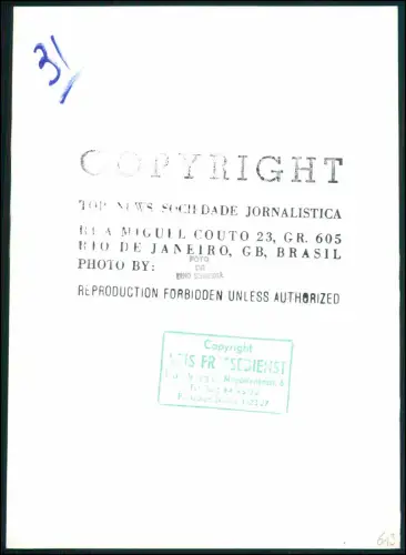 Foto 24x18cm - Frau mit prachtvoller Perücke Karnevalskönigin Rio Brasilien 1957