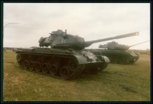 Foto 13x9cm - Tank Panzer - 2 Kampfpanzer M47 Patton Bundeswehr nebeneinander