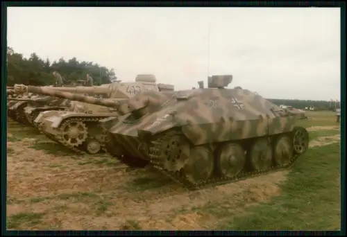 Foto 13x9cm - Tank Panzer - Jagdpanzer 38(t) Hetze - getarnt, neben Panzer IV