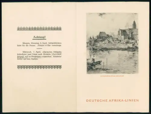 4x Menükarte - Deutsche Afrika-Linien Schiff - Dampfer Windhuk Woermann 1937