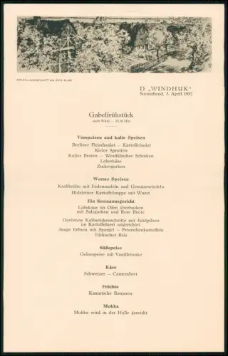 3x Gabelfrühstück - Deutsche Afrika-Linien Schiff Dampfer Windhuk Woermann 1937