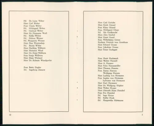 13 S.  Hansa-Fahrt 1937 Teilnehmerliste alle Namen Dampfer Windhuk Woermann 1937