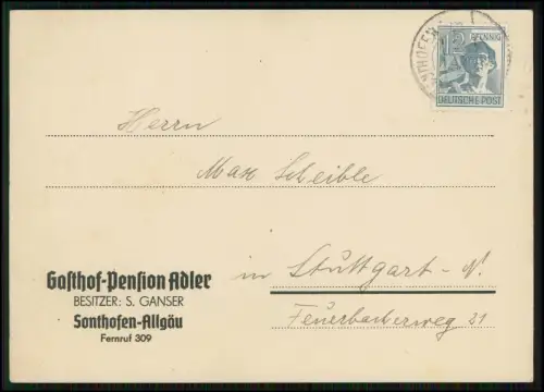 9x alte Belege Prospekte Briefe u. andere - aus Stuttgart alles von einer Person