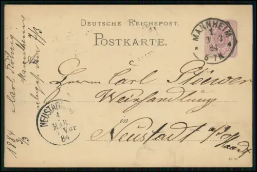 6x alte ab 1884 -1918 Reichspost u.a. Postkarten - alles gelaufen Rücks. beschri