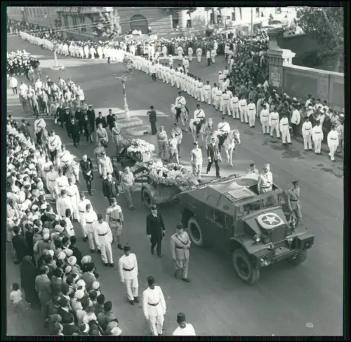 Foto 14x14cm  Lord Moyne Begräbnis 1944 Kairo Ägypten Britisch Trauerzug Militär