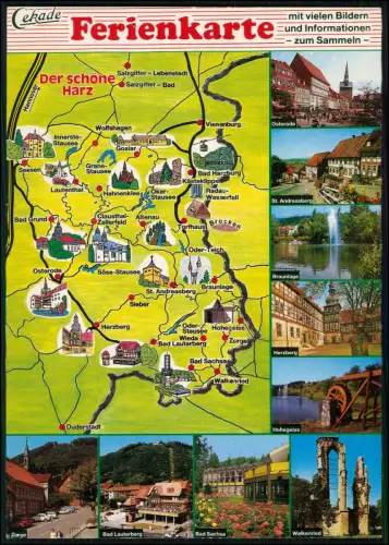 Ansichtskarte Cekade 21x15 - Harz Goslar Brocken Lauterberg Osterode Zorge u.a.
