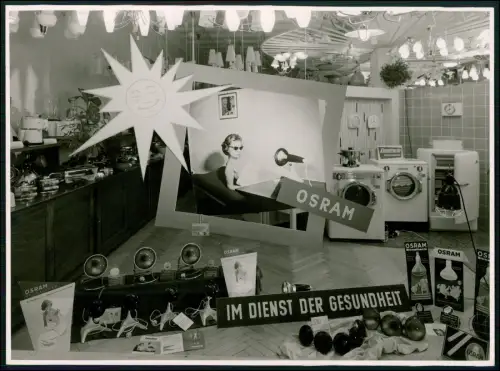 Foto 24x17cm - Bremen Ladenlokal - Haushalt Lampen Waschmaschinen Werbung 1950er