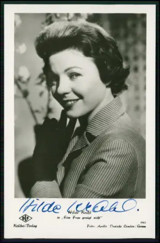 Hilde Krahl Autogrammkarte original signiert - deutscher Filmstar Vintage Foto