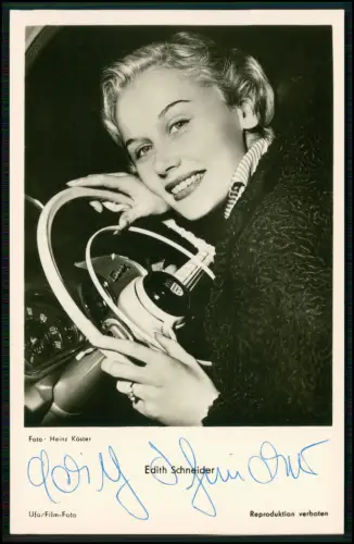 Edith Schneider Autogramm original Karte - deutsche Schauspielerin Collectible