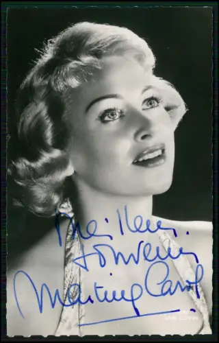 Martine Carol Autogrammkarte Original Signiert - Französische Filmikone Vintage