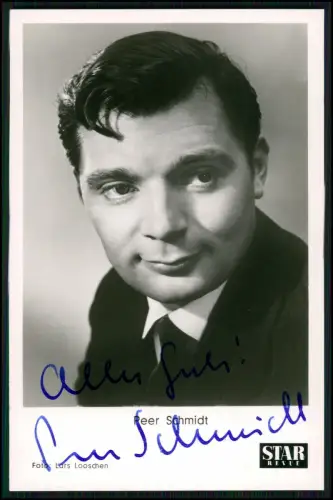 Peer Schmidt Autogrammkarte Original Signiert Deutsch Schauspieler Vintage Foto