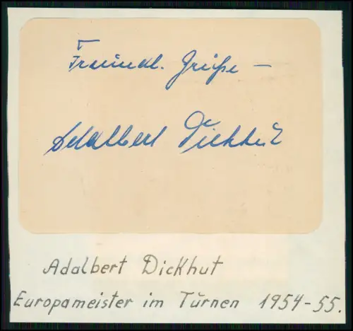 Foto Adalbert Dickhut handsigniert Gerätturner Nationalmannschaft Autogramm 1954
