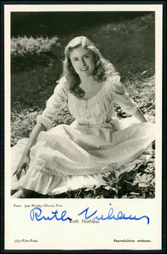 Ruth Niehaus handsigniertes Foto Autogramm Schauspielerin Original 1950er