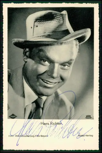 Ansichtskarte Postkarte Schauspieler Hans Richter, Portrait, Autogramm signiert