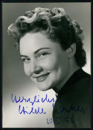 Foto 15x10cm - Hilde Nocker - 1956 Sender Feldberg - Portrait Autogramm signiert
