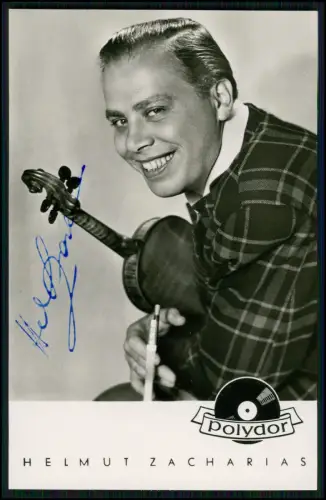 Helmut Zacharias Violinist Dirigent Komponist - Portrait Autogramm signiert